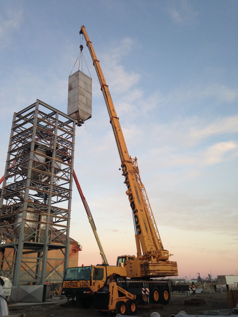 Dawn hopper lift with Champion crane