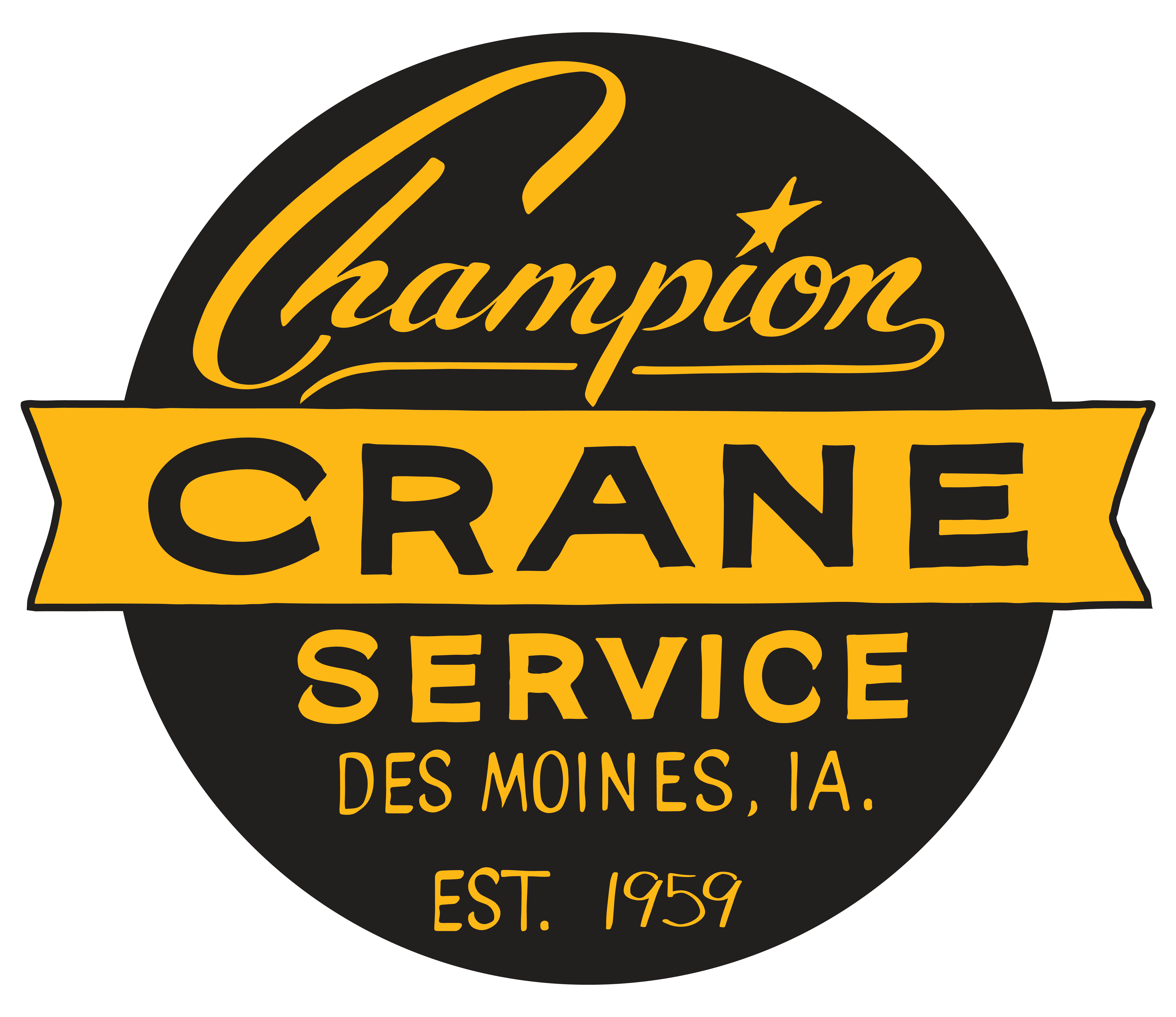 Original Champion Crane Service logo, Est. 1959